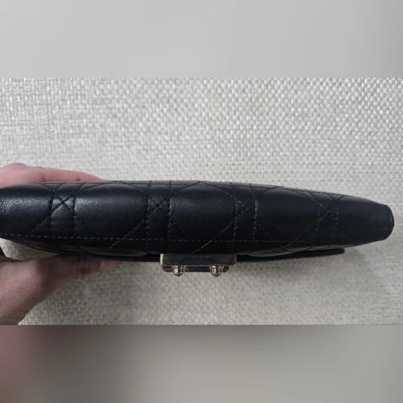 Christan Dior Miss Dior Calf Skin Black Wallet - Picture 4 of 7